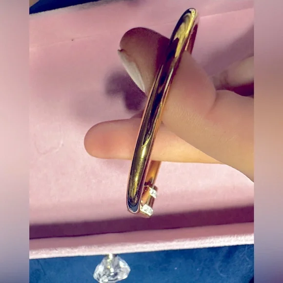 CHANEL heart and lock authentic charm on gold plated bracelet